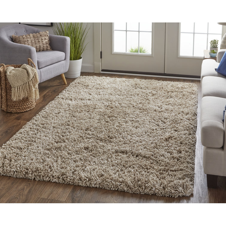 Handmade Latte Tan Tufted Shag Area Rug 2' x 3'