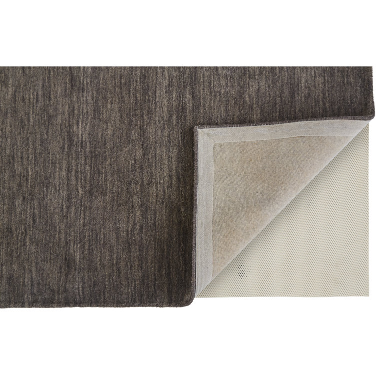 Charcoal Gray Hand-Loomed Wool Runner Rug 2'6" x 8'
