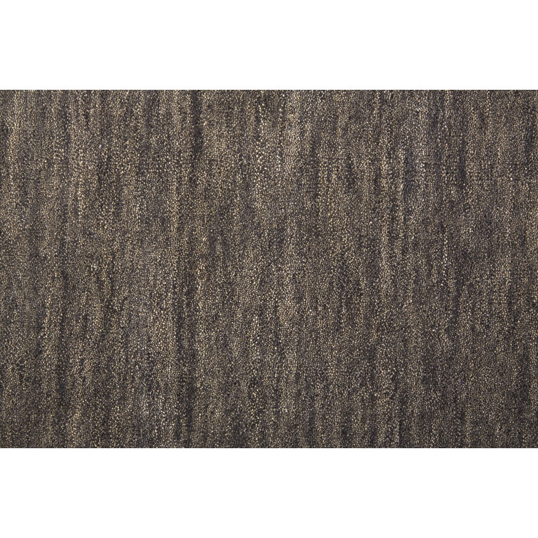 Charcoal Gray Hand-Loomed Wool Runner Rug 2'6" x 8'