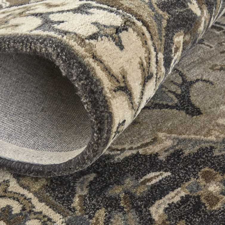 Gray Wool Hand-Tufted Persian Style Area Rug