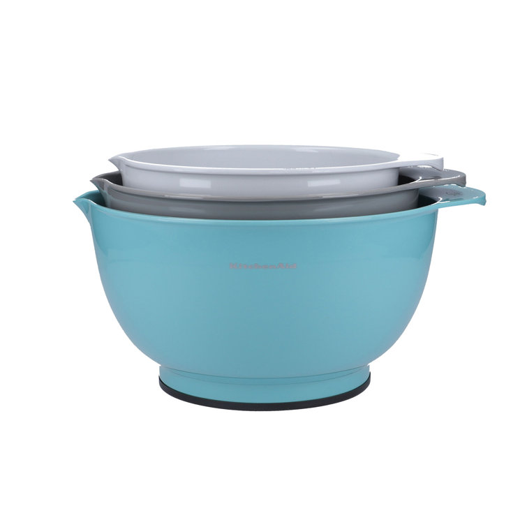 Assorted Color Plastic 3-Piece Mixing Bowl Set