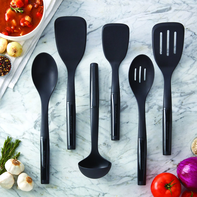 Black Nylon 6-Piece Heat-Resistant Kitchen Tool Set