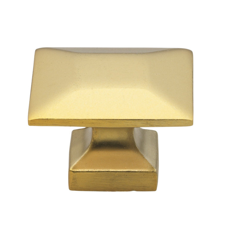 Polished Brass Gold Modern Square Cabinet Knob