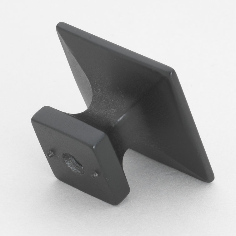 Matte Black Square Cabinet Knob with Mounting Hardware