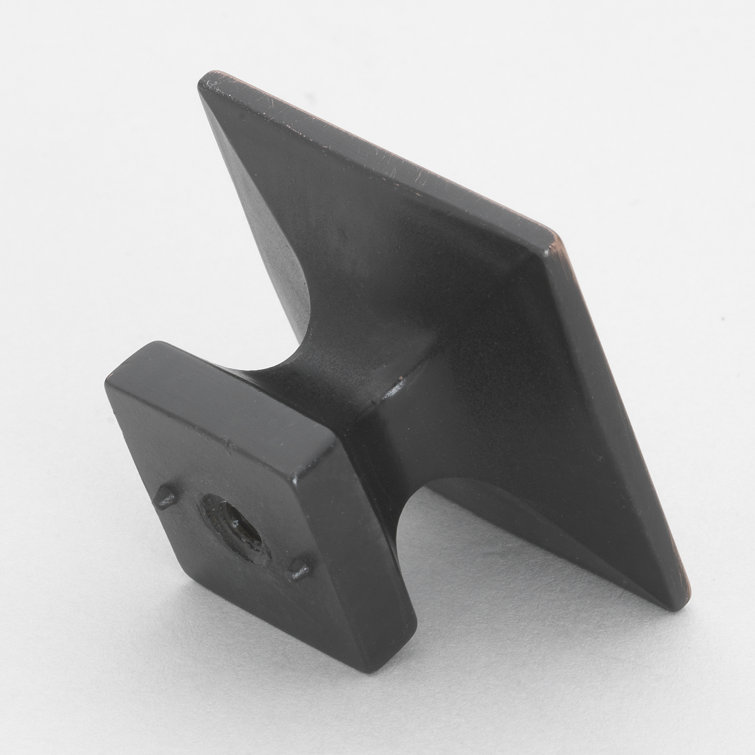 Oil Rubbed Bronze Modern Square Cabinet Knob with Mounting Hardware