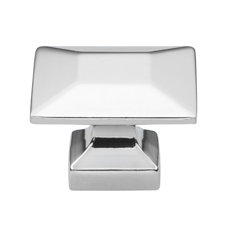 Polished Chrome Square Cabinet Knob with Mounting Hardware