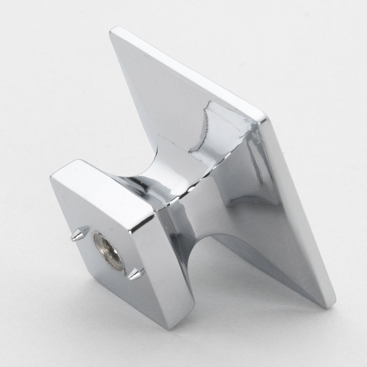Polished Chrome Square Cabinet Knob with Mounting Hardware