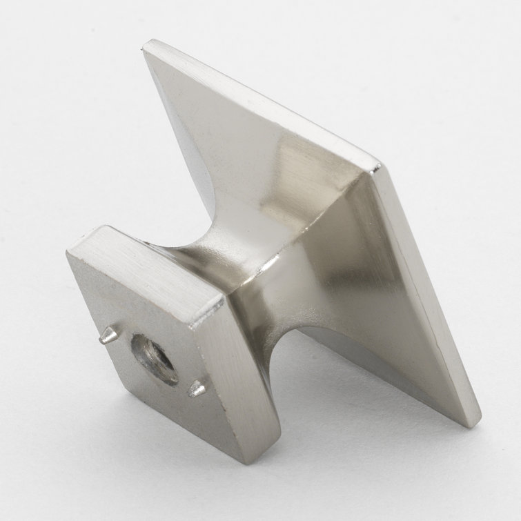 Brushed Nickel Modern Square Cabinet Knob with Mounting Hardware