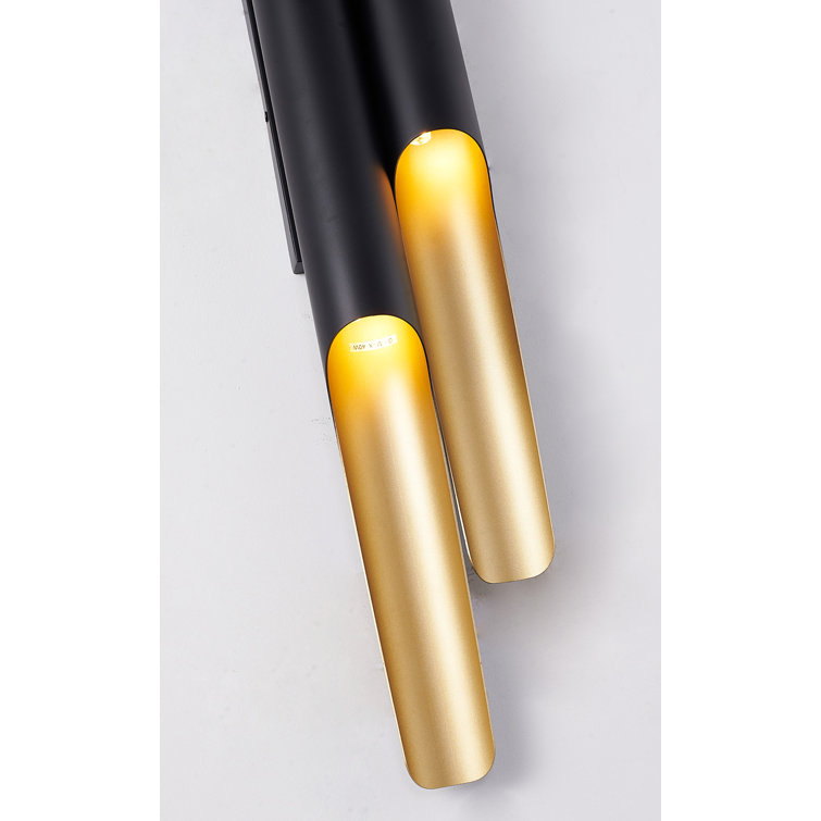 Matte Black and Gold Iron Dimmable Wall Sconce