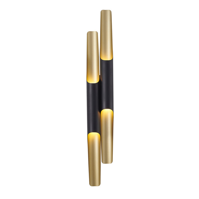 Matte Black and Gold Iron Dimmable Wall Sconce