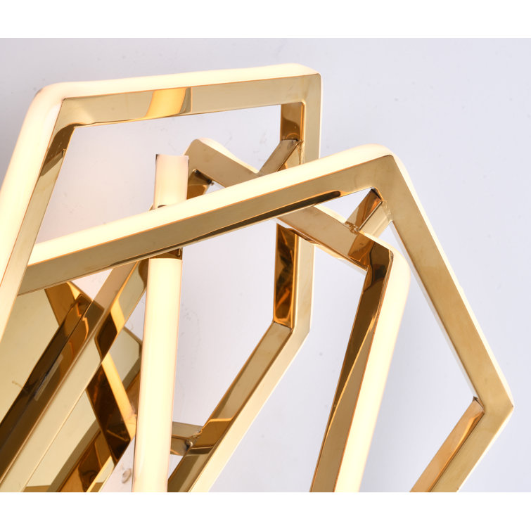 Elegant Gold Stainless Steel LED Wall Sconce with White Acrylic Diffusers