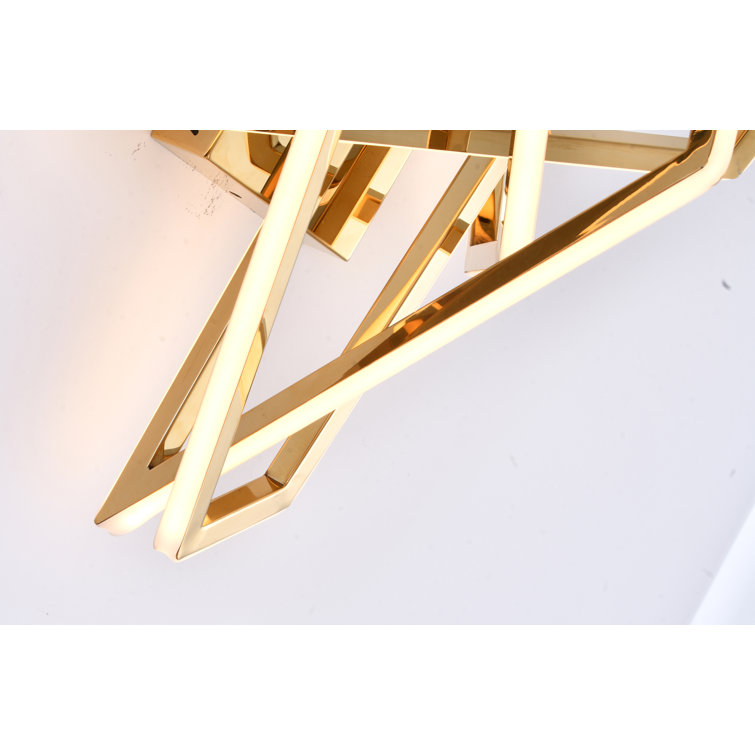Elegant Gold Stainless Steel LED Wall Sconce with White Acrylic Diffusers