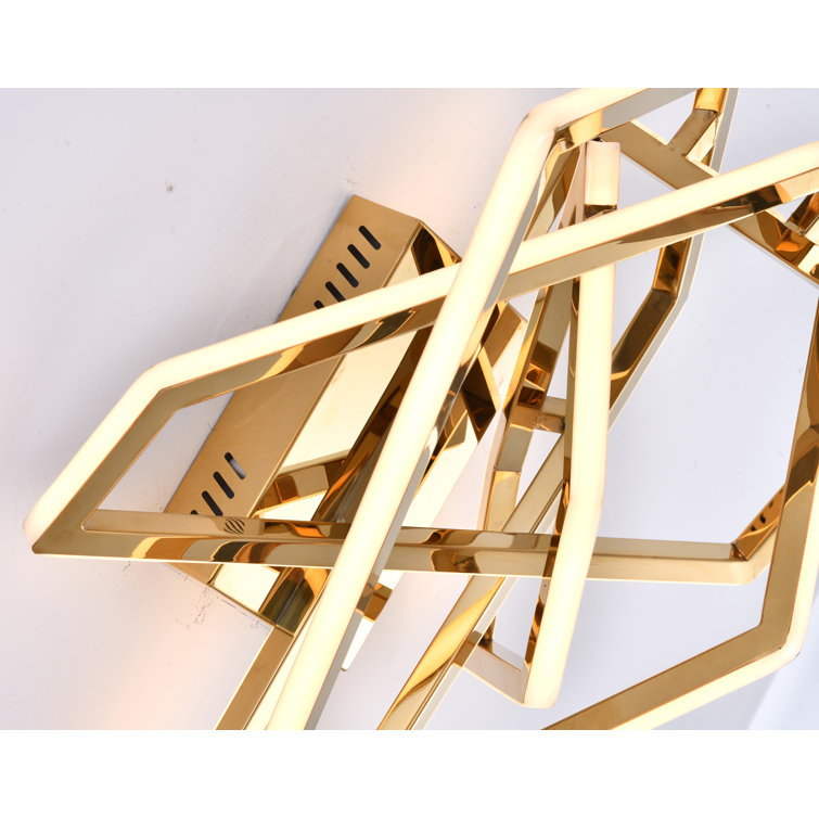 Elegant Gold Stainless Steel LED Wall Sconce with White Acrylic Diffusers