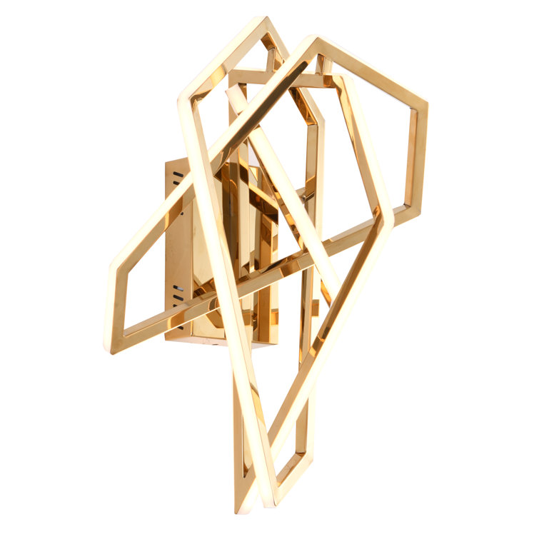 Elegant Gold Stainless Steel LED Wall Sconce with White Acrylic Diffusers
