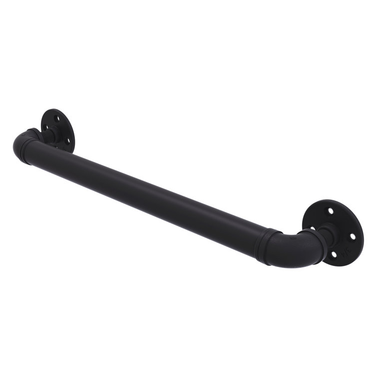 Matte Black 16'' Industrial Metal Bathroom Grab Bar