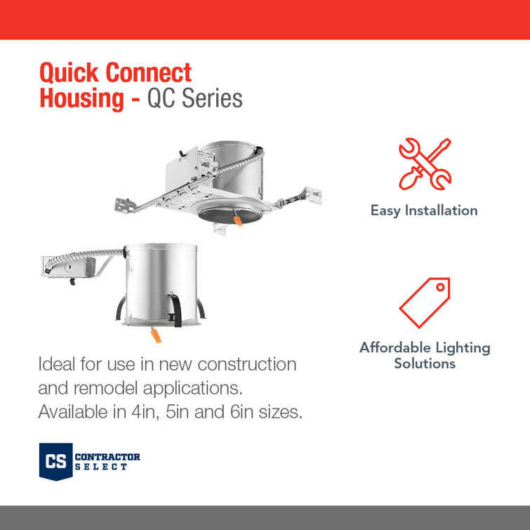 6-Inch Gray LED Quick Connect Ceiling Light Housing