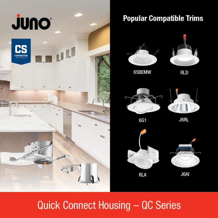 6-Inch Gray LED Quick Connect Ceiling Light Housing