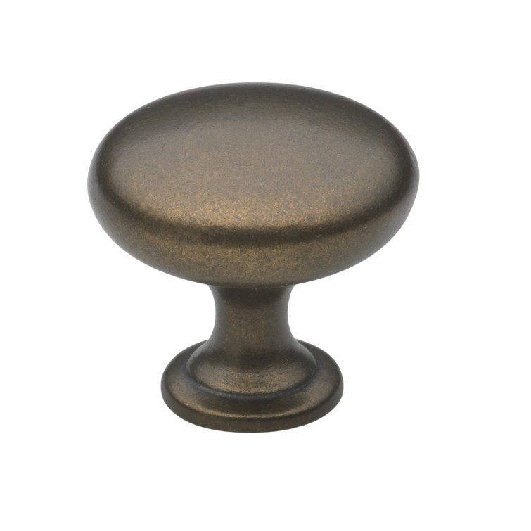 Antique Brass Round Cabinet Knobs with Mounting Hardware