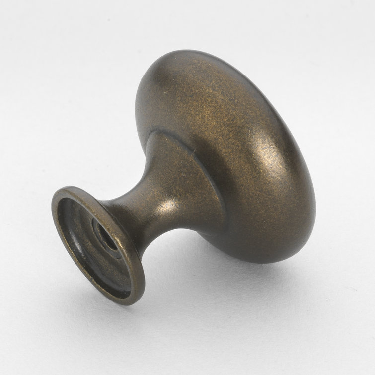 Antique Brass Round Cabinet Knobs with Mounting Hardware