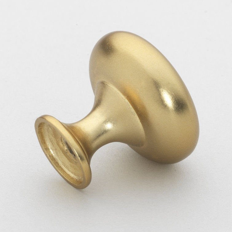 Antique Brass Round Mushroom Cabinet Knob with Mounting Hardware