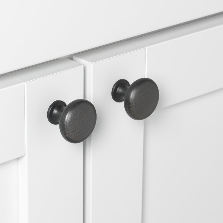 Oil Rubbed Bronze Round Cabinet Knobs with Mounting Hardware