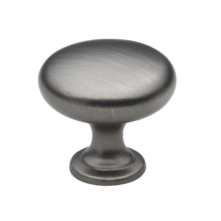 Classic Satin Pewter Round Cabinet Knob with Mounting Hardware