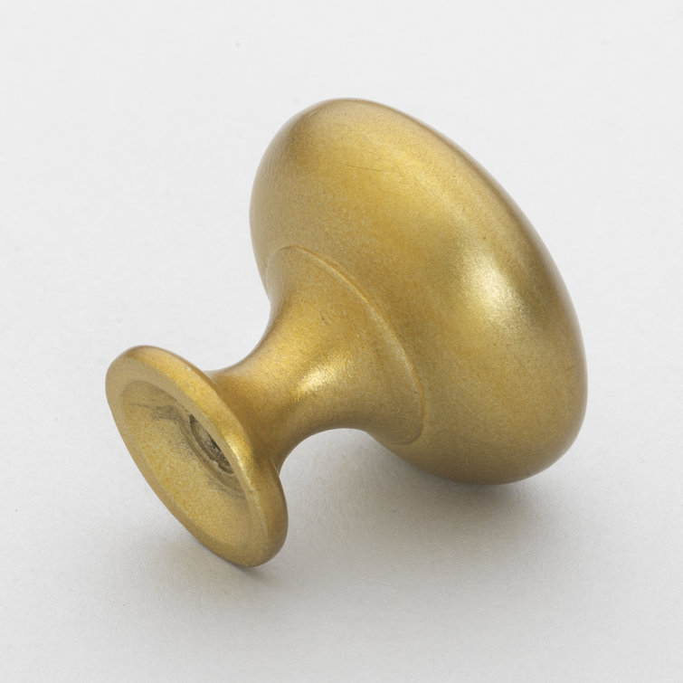 Satin Gold Round Mushroom Knob with Mounting Hardware