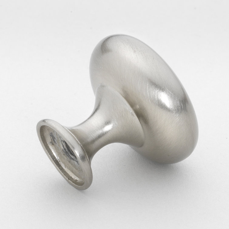 Brushed Nickel Round Cabinet Knob with Mounting Hardware