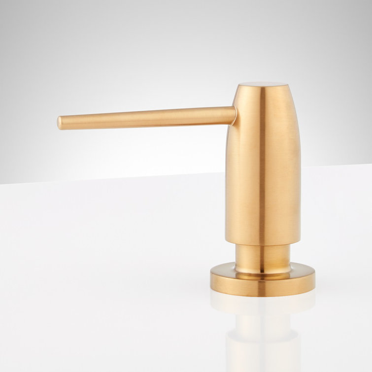 Brushed Gold Rust Resistant Metal Soap Dispenser