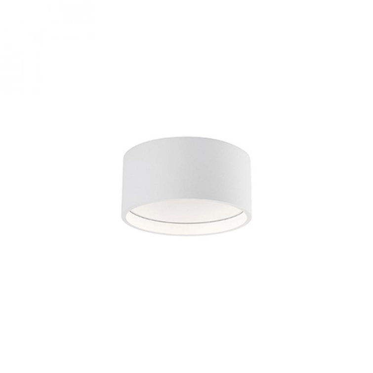 Lucci Sleek White Aluminum Drum LED Flush Mount