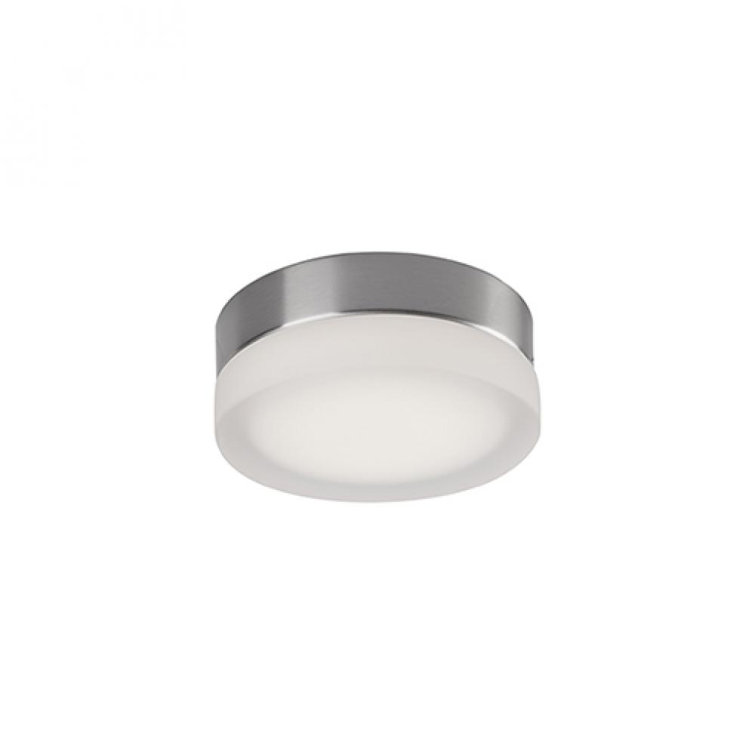 Brushed Nickel Frosted Glass LED Flush Mount Light