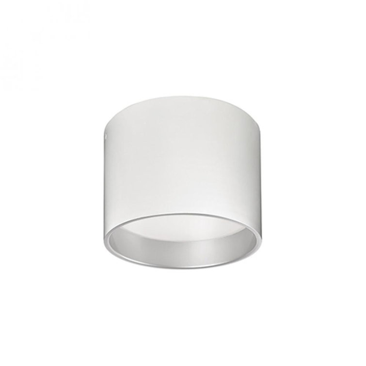Mousinni 10" Matte Black and White LED Drum Flush Mount