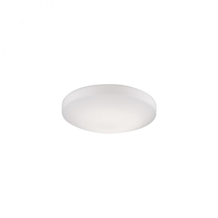 White Glass Polished Nickel LED Flush Mount Light