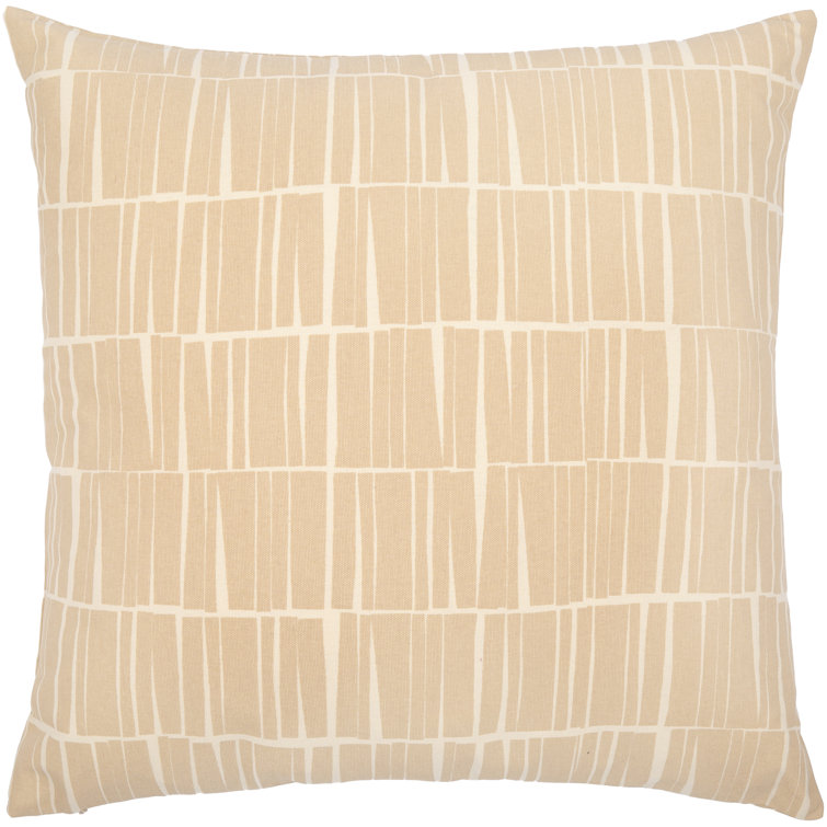Tan and Beige Abstract Cotton Euro Pillow Cover