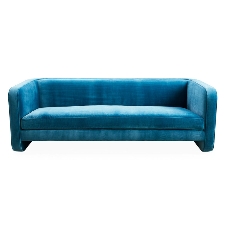 Venice Azure Velvet Tight Back Standard Sofa