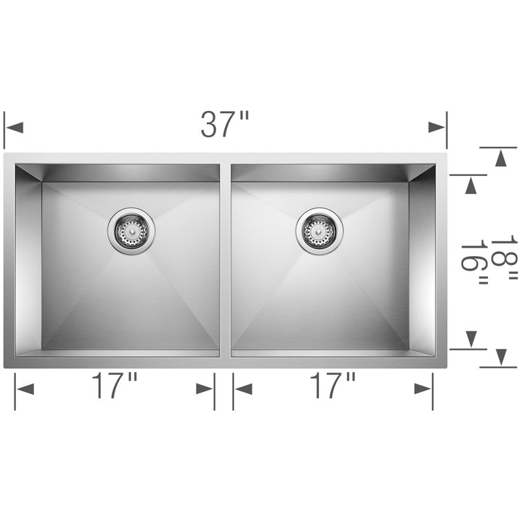 Precision 41" Double Bowl Stainless Steel Undermount Kitchen Sink