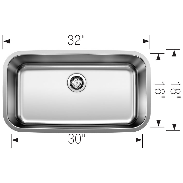 Stellar 32" Stainless Steel Single Bowl Undermount Kitchen Sink