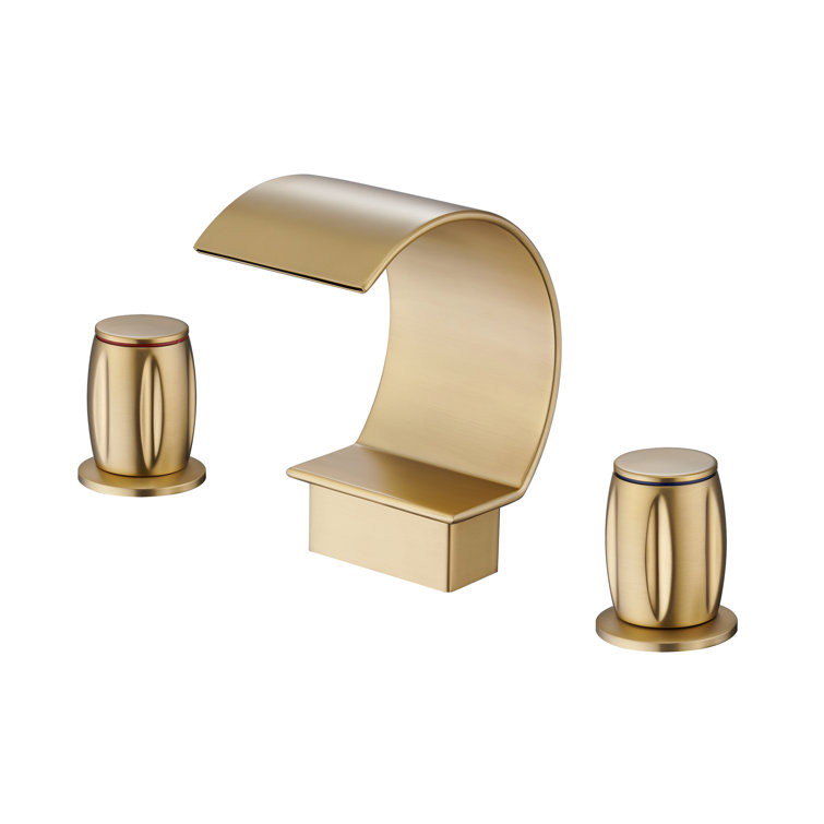 Brushed Gold Stainless Steel Waterfall Bathroom Faucet with Pop-Up Drain
