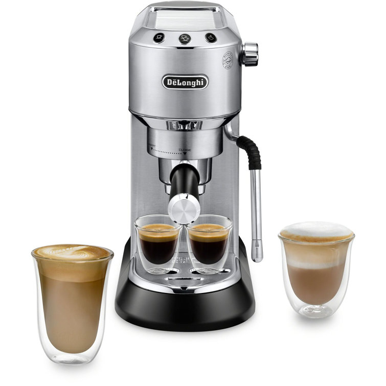 Silver Stainless Steel Automatic Espresso Machine with Steam Wand