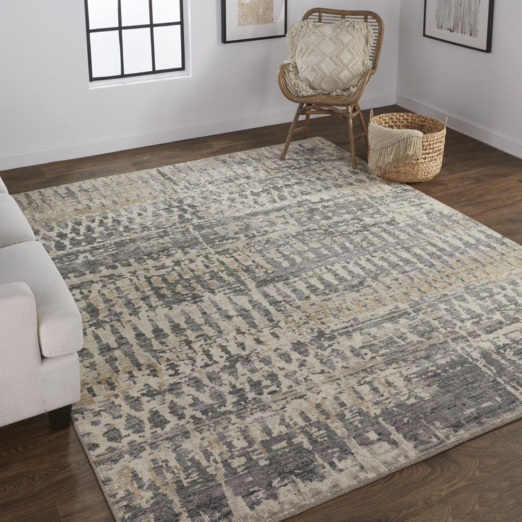 Scottsdale Hand-Knotted Wool Rug in Tan with Abstract Design