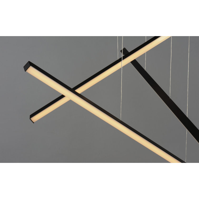 Natick Black Aluminum 3-Light LED Cluster Pendant