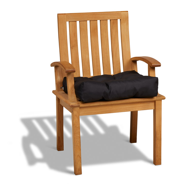 Classic 19'' Square Black Polyester Patio Seat Cushions, 2-Pack