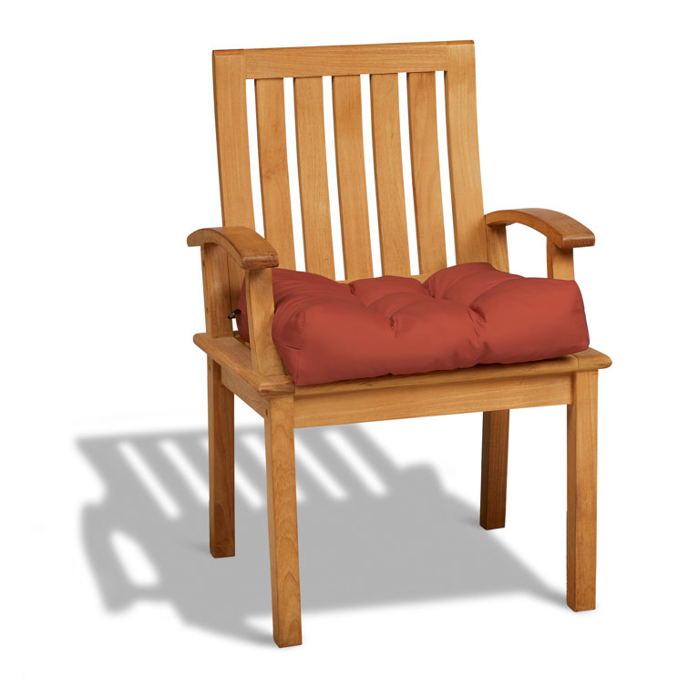 Brick Red Polyester Square Patio Seat Cushion, 19 x 19 x 5 inch