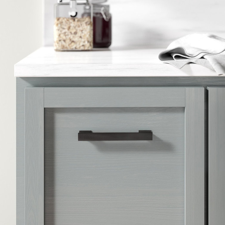 High Desert Matte Black Rectangular Bar Pull with Mounting Hardware