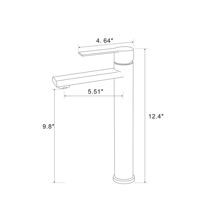 Matte Black Single Handle Vessel Sink Faucet