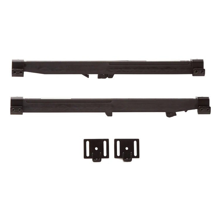 Black Steel Single Bypass Barn Door Hardware Kit