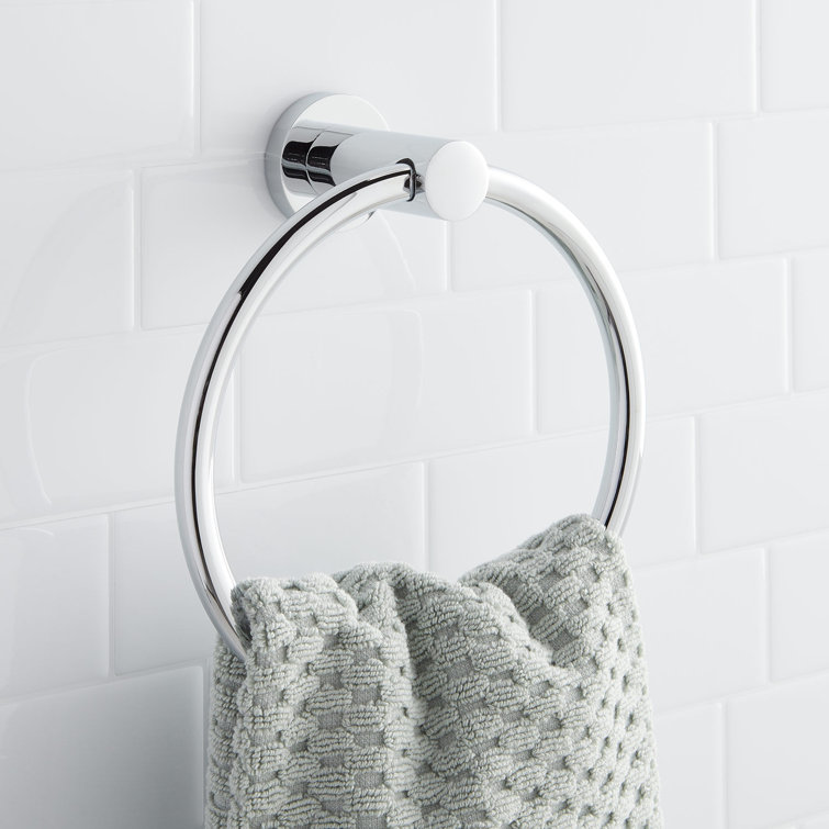 Chrome Round Wall-Mounted Closed Towel Ring