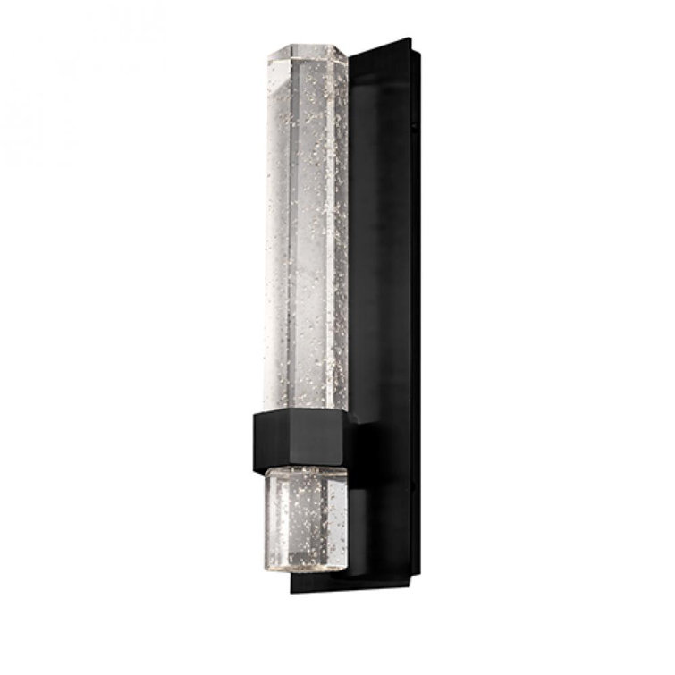 Warwick Black Aluminum LED Wall Sconce with Crystal Bubbles