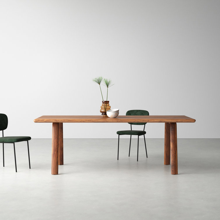 Walnut Solid Wood Rectangular Dining Table for Six