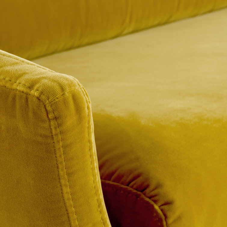 Beaumont Lichen Velvet Settee with Polished Brass Finish